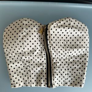 Polka-dot Zip Up Tube Top